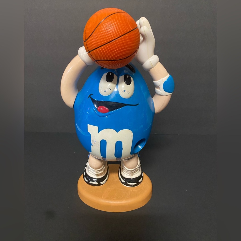 Blue M&M Basketball Figurine. 90’s vintage Dispenser Basketball Collection.